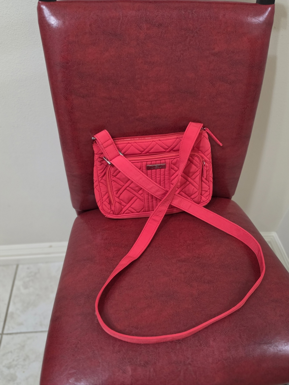 Vera Bradley Quilted Crossbody Bag in Bright Pink - Lightweight Everyday Purse